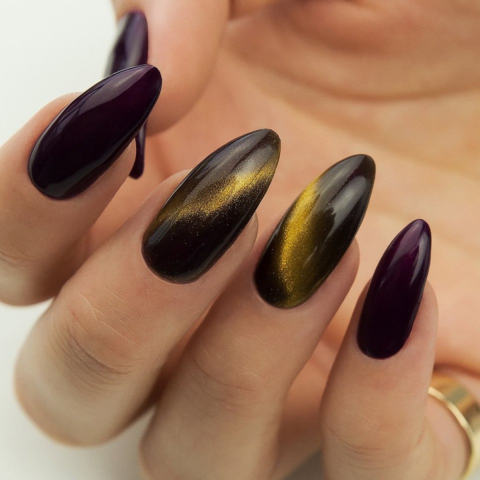 Маникюр кошачий глаз