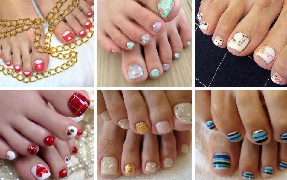 Красивый несложный педикюр