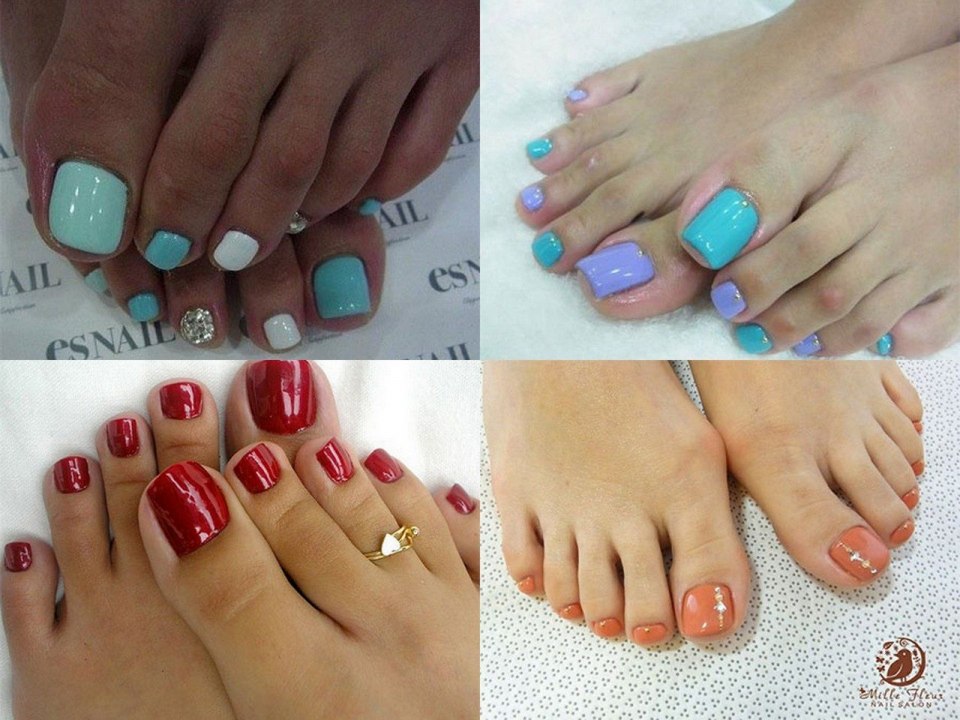 Педикюр двумя цветами
