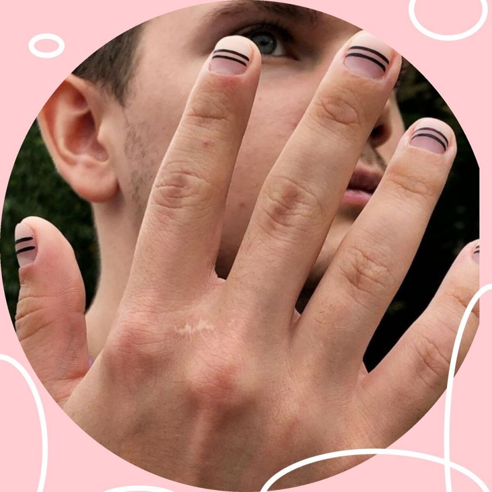 Длинный мужской маникюр