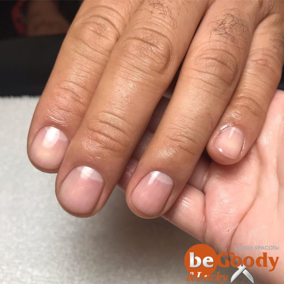 Мужской маникюр до и после