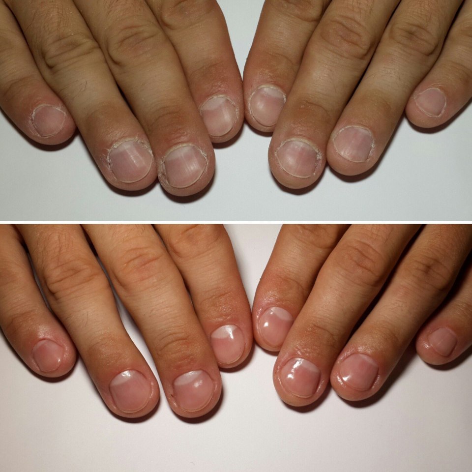 Мужской маникюр до и после