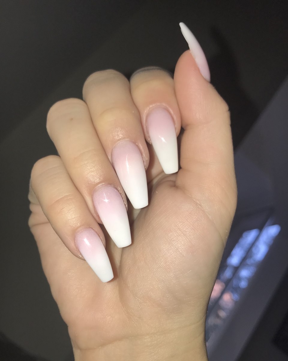 Омбре на острых ногтях