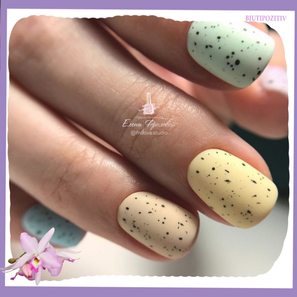 Маникюр дизайн перепелиное яйцо