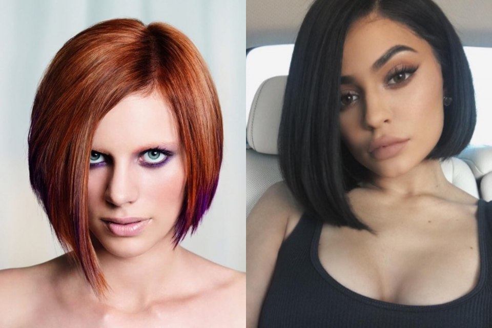 Боб-каре ассиметричное на средние волосы