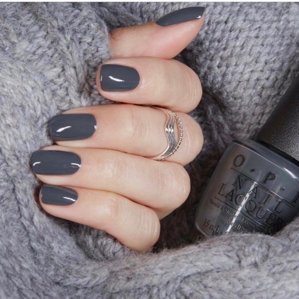 Черно серый маникюр
