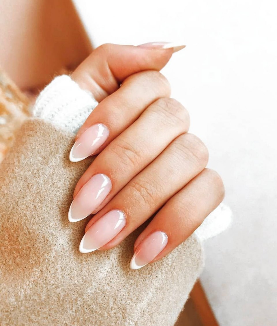 Френч на длинные квадратные ногти