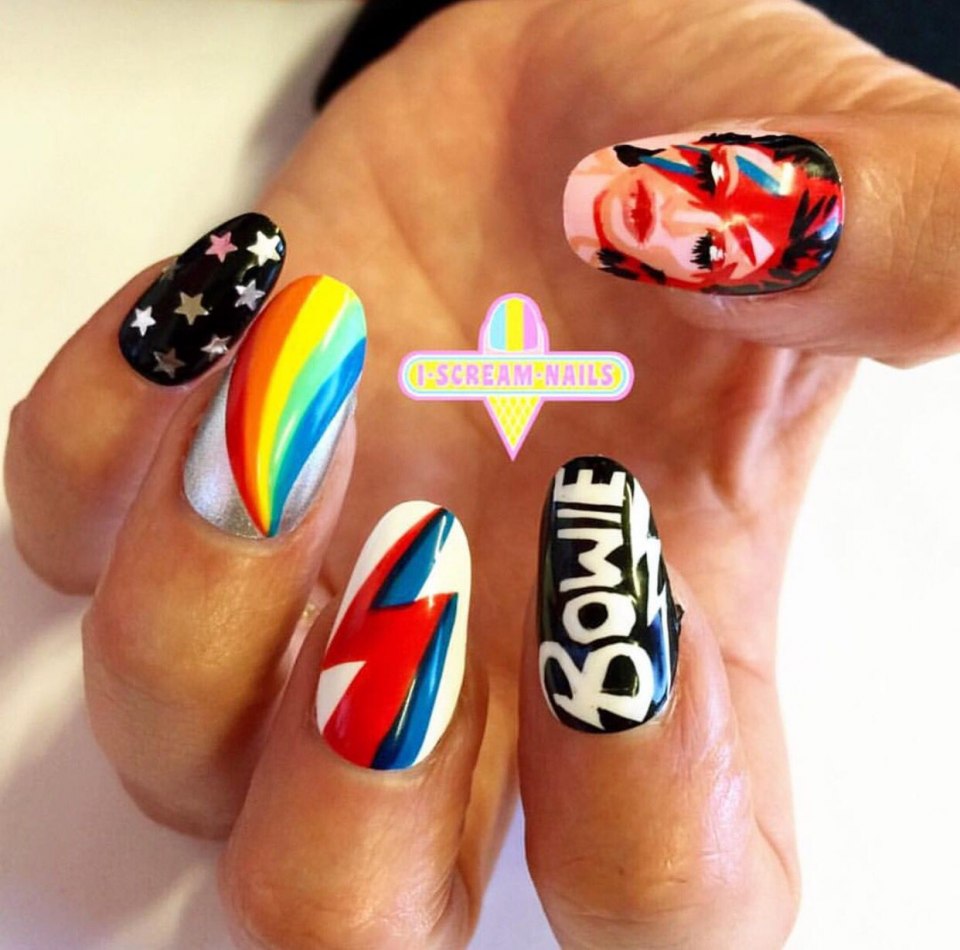 Маникюр в стиле David Bowie