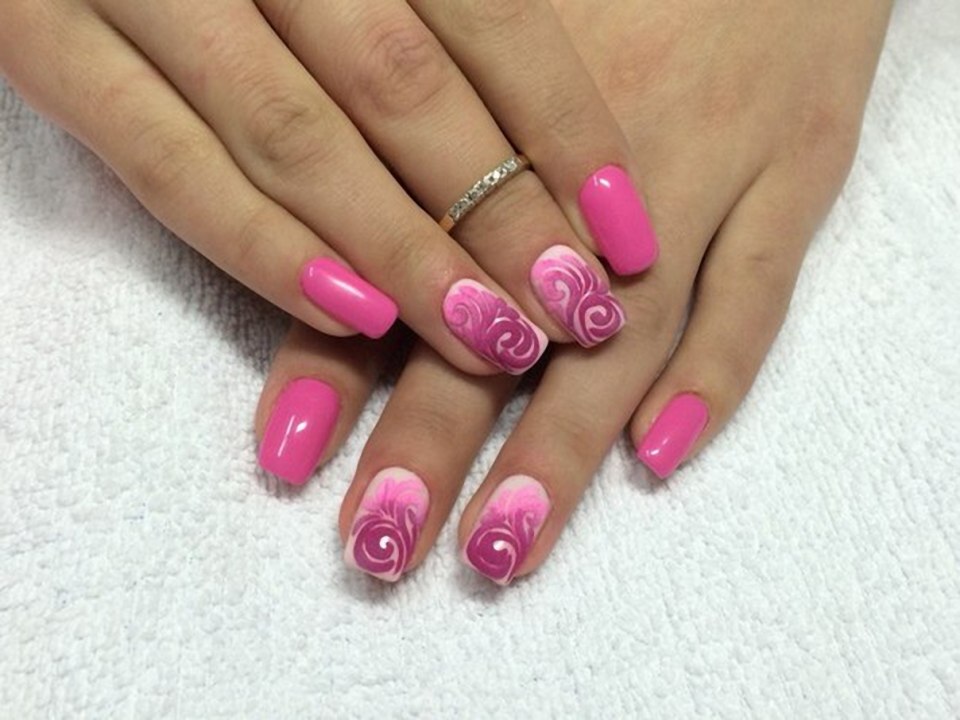 Маникюр с покрытием Shellac с рисунком