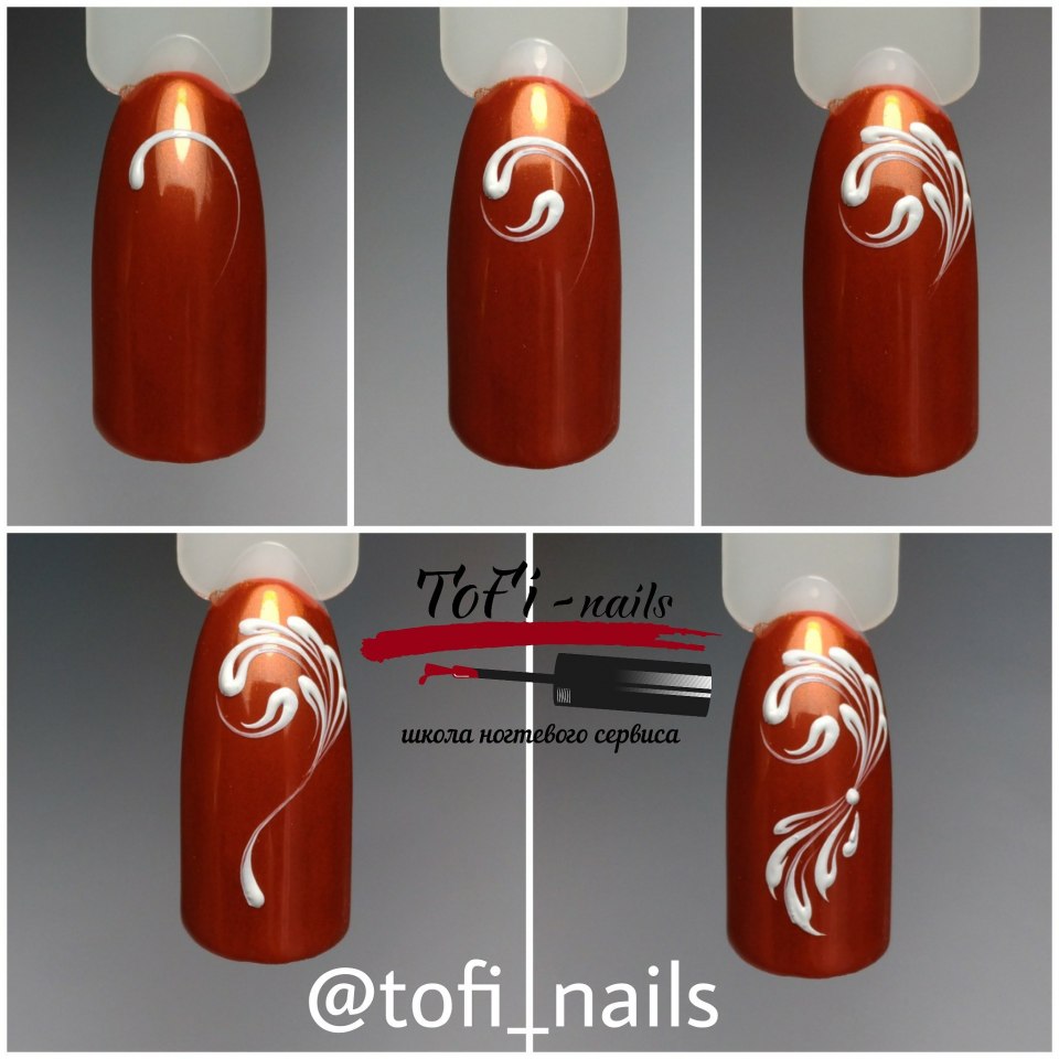 Маникюр вензеля пошагово