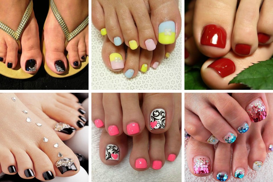 Оригинальный летний педикюр