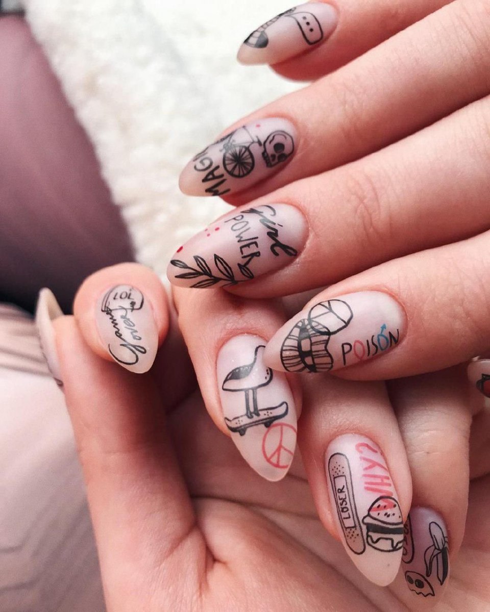 Стильные рисунки на ногтях