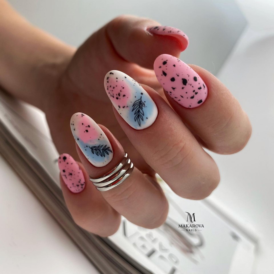 Маникюр перепелиное яйцо