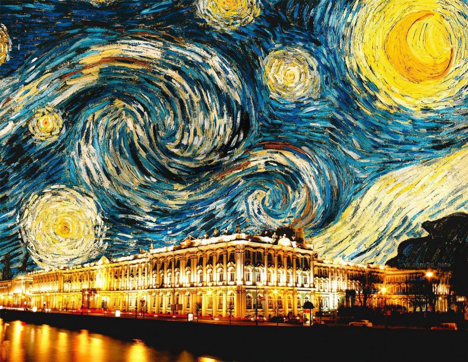 Маникюр с васильками