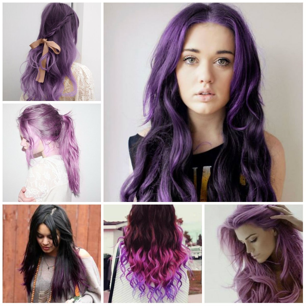 Можно красить волосы в пост. Цветное окрашивание. Фиолетовые пряди. Модное цветное окрашивание. Фиолетовые пряди на темных волосах.