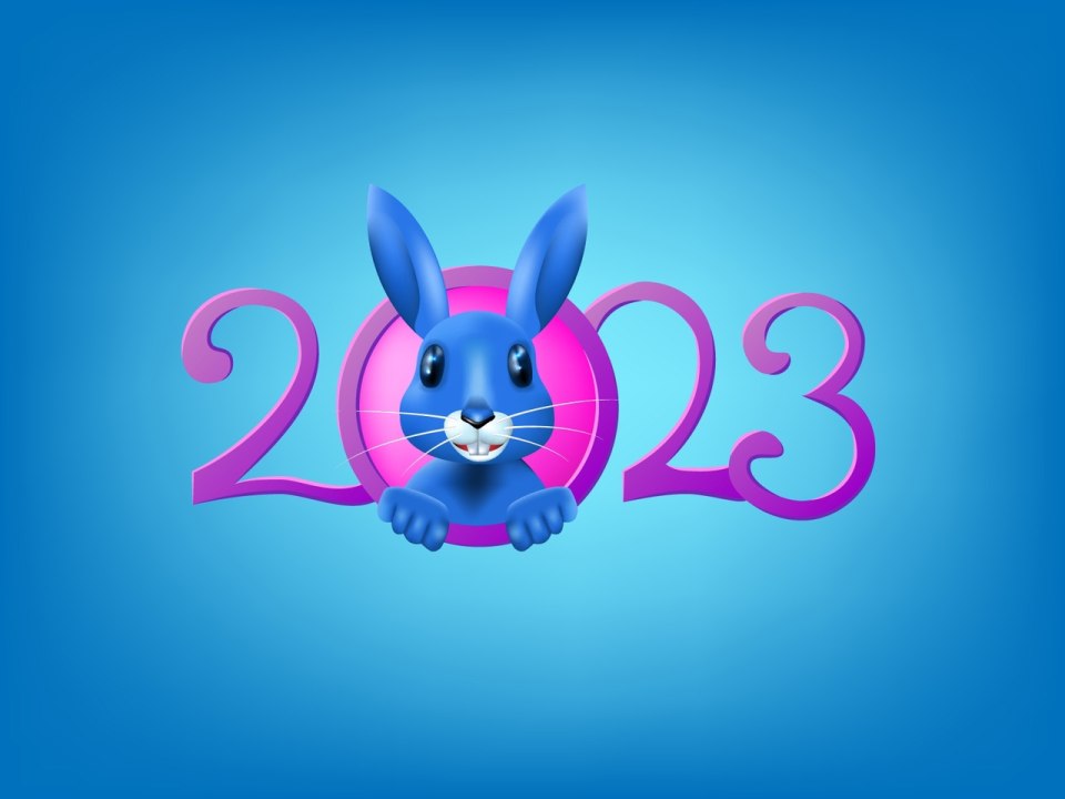Рисунок на новый год 2023 кролик