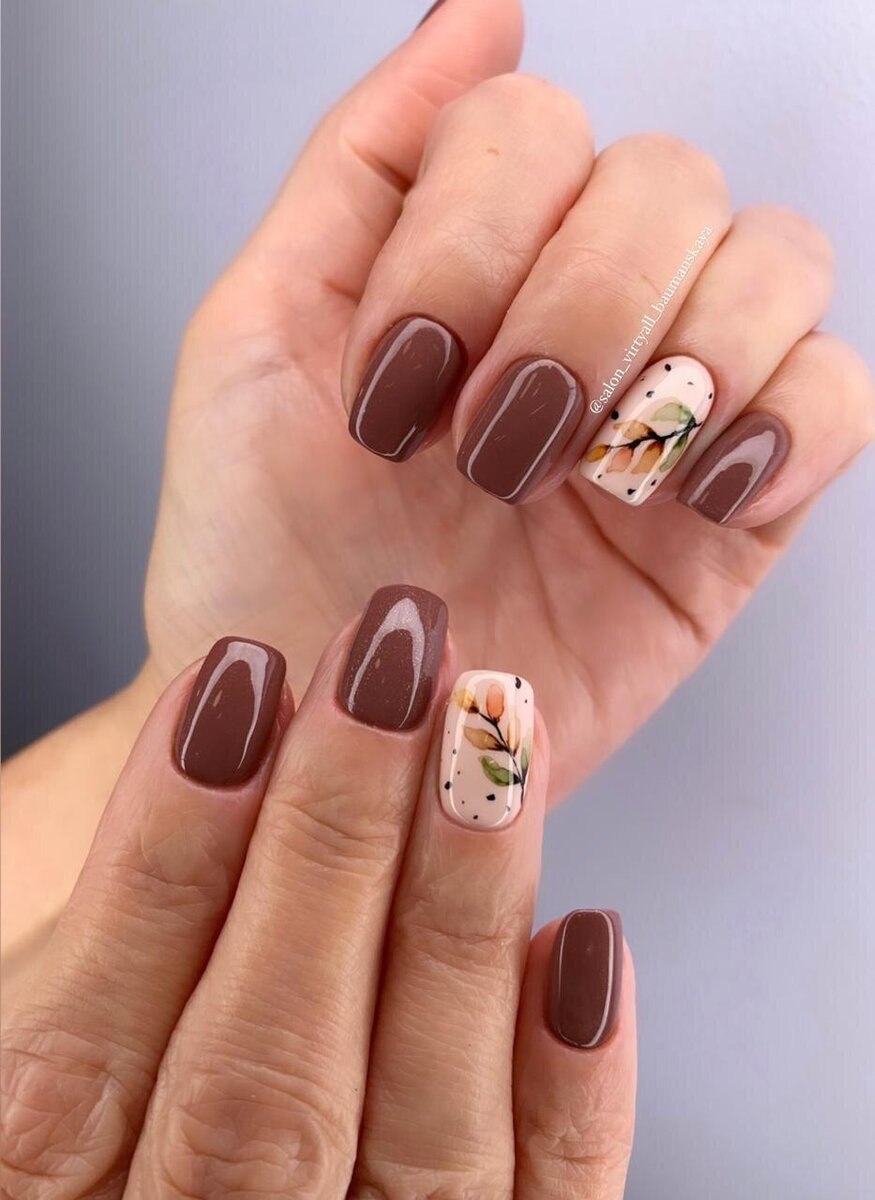 Теплый осенний маникюр 2023 (95 фото)