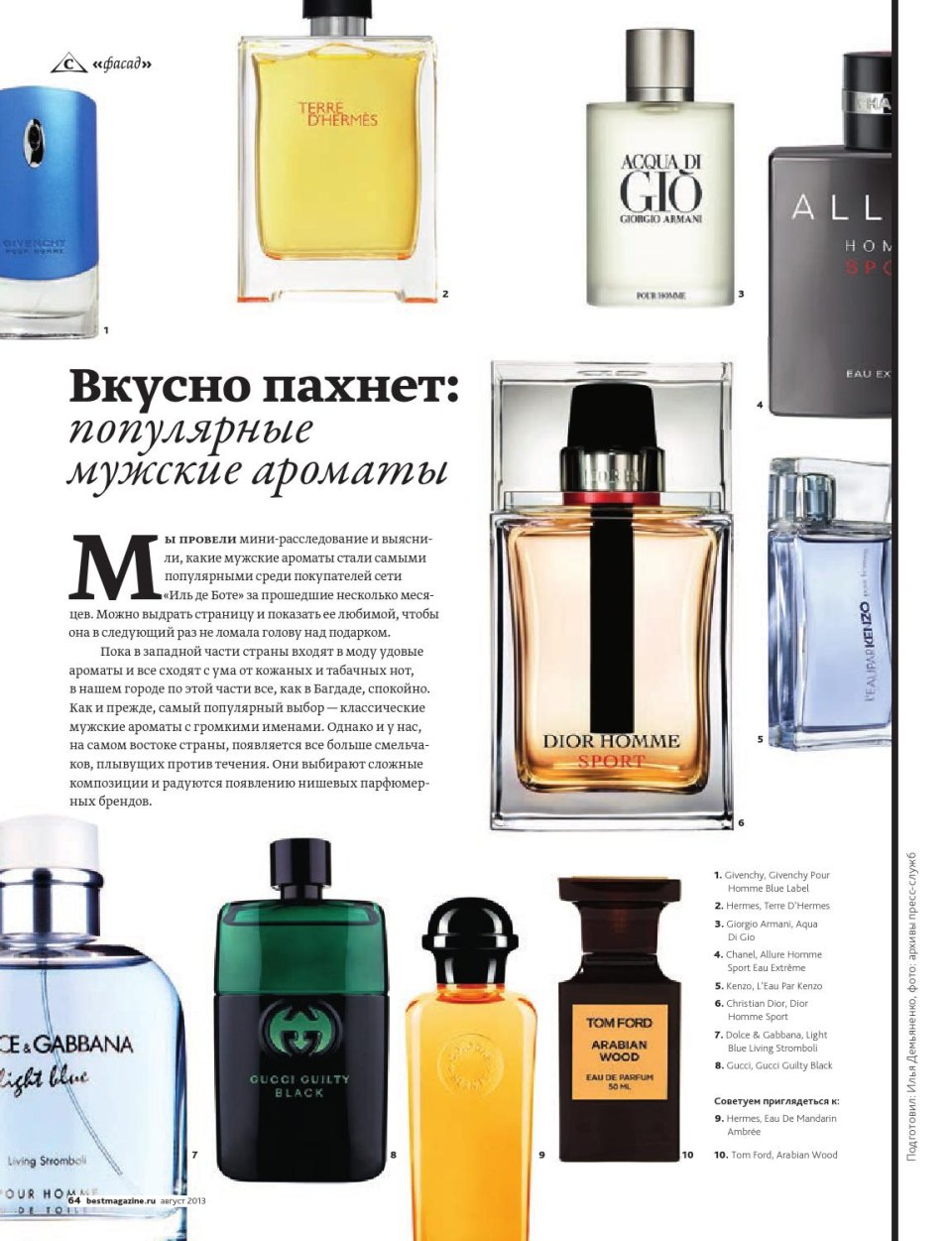 Популярные мужские ароматы