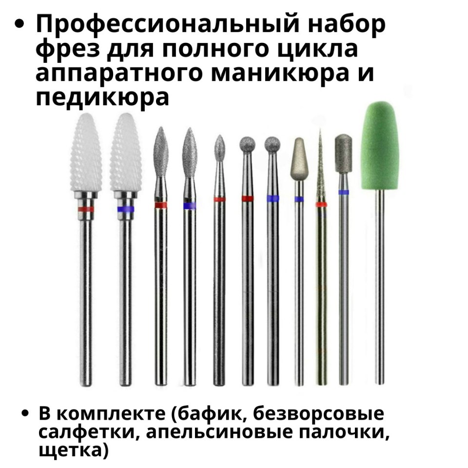 Цвет фрез для аппаратного маникюра