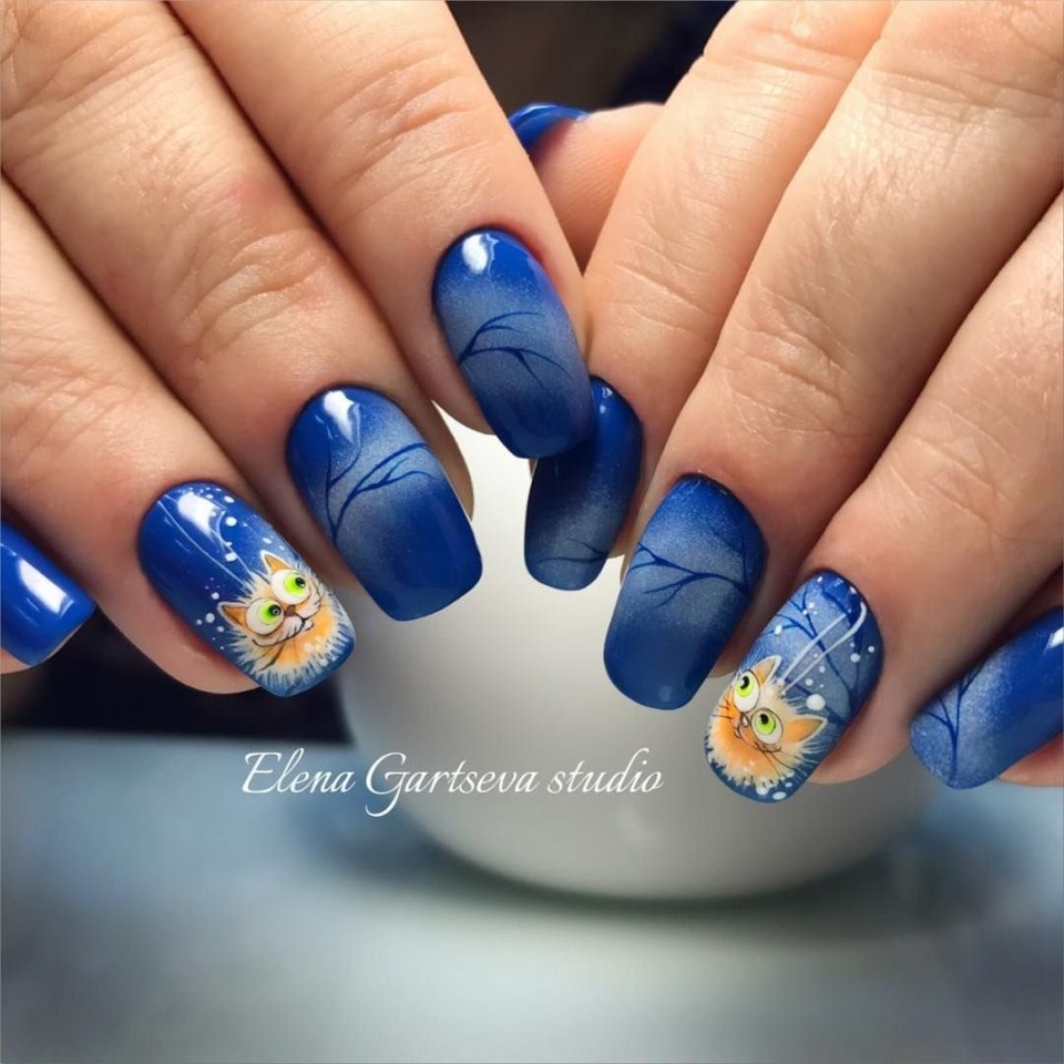 Ногти Елена Гарцева зима