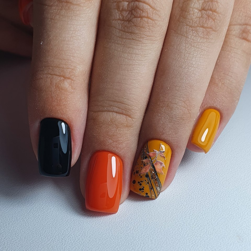 Ногти осень короткие