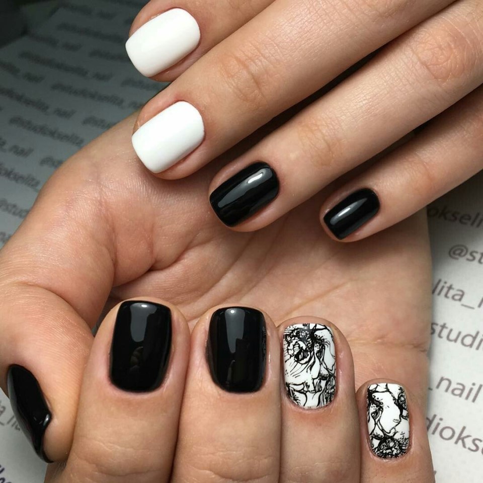 Шеллак черный с белым