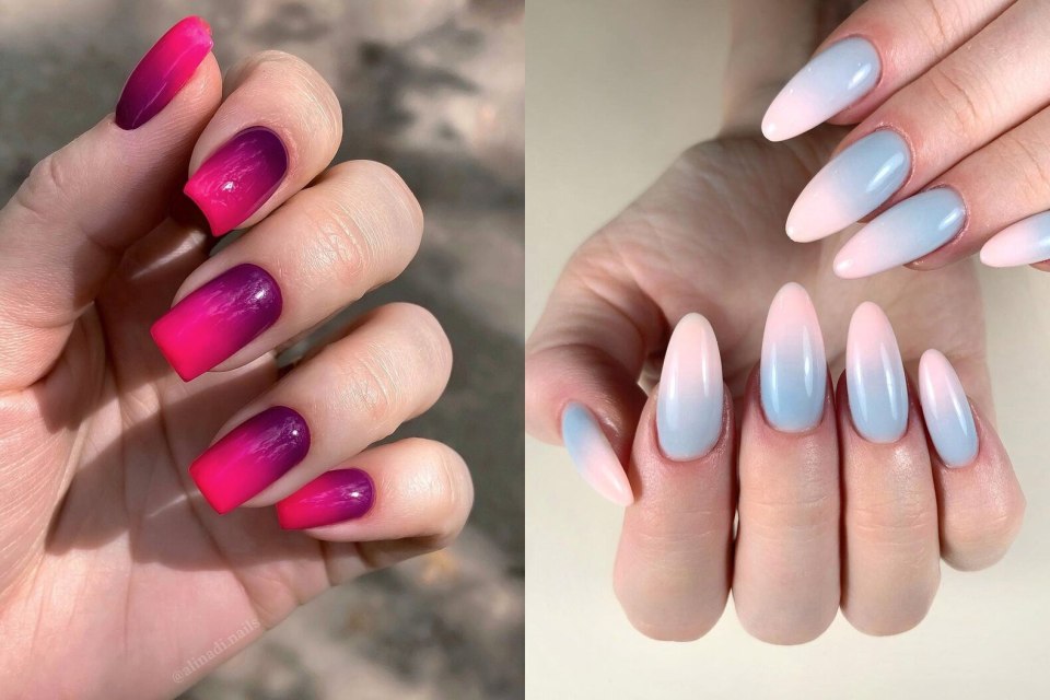 Градиент на ногтях 2022 лето