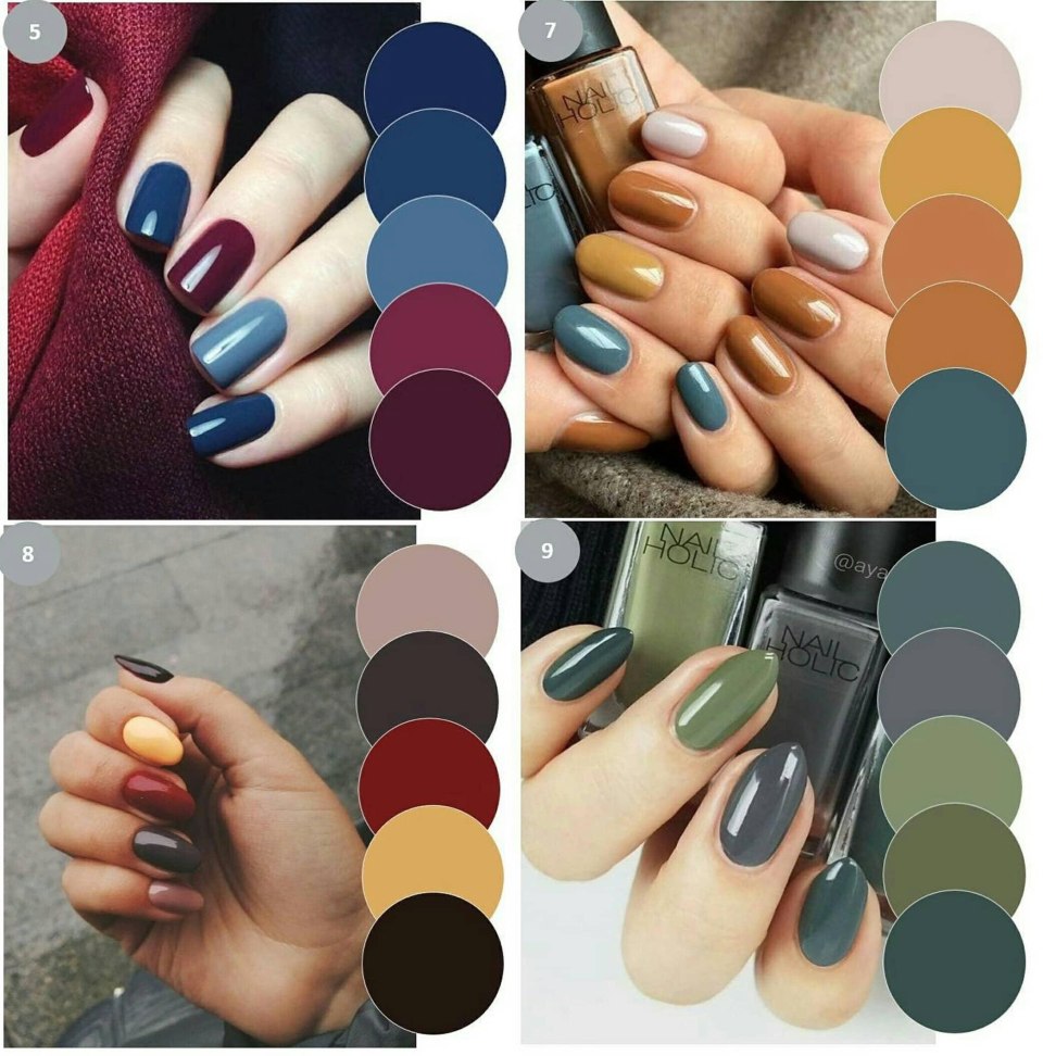 Осенний маникюр сочетание цветов