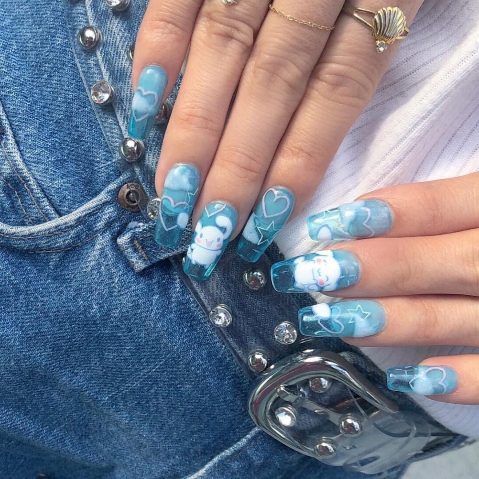 Ногти голубые aesthetic