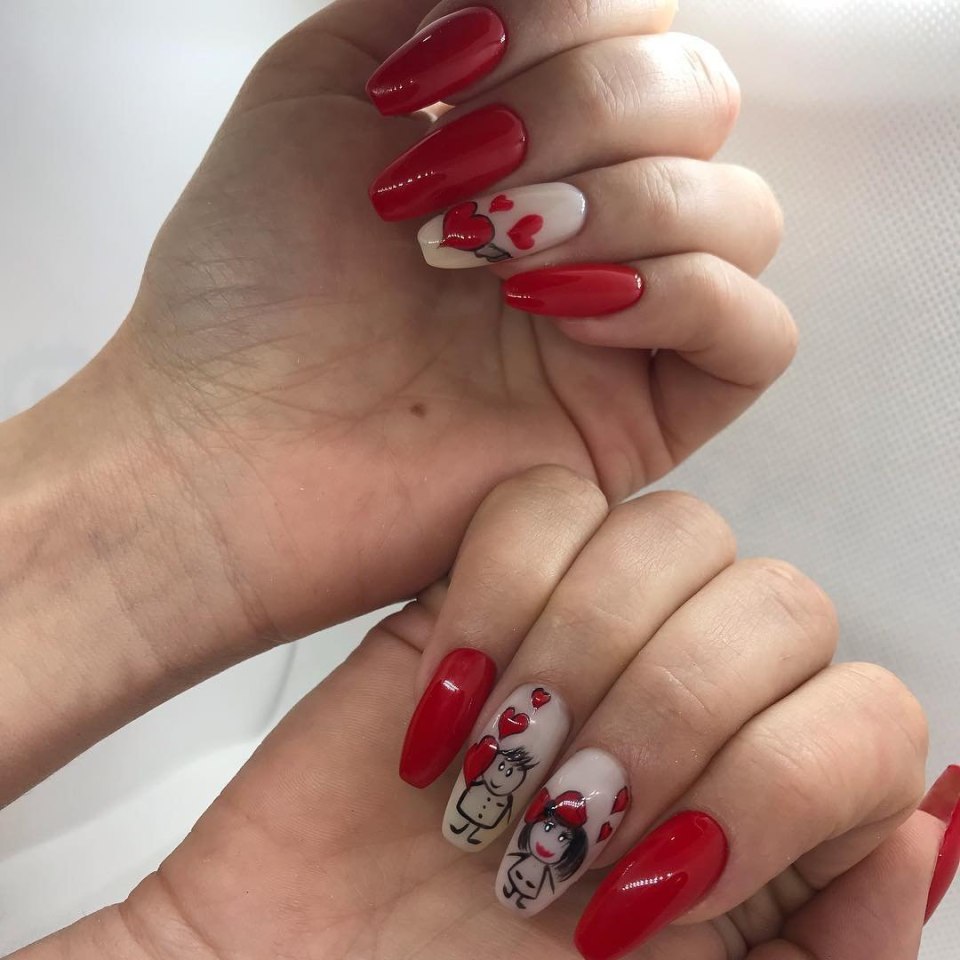 Ногти красные молодежные