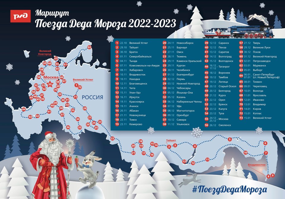 Поезд Деда Мороза 2022 Оренбург